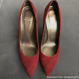 Stuart Weitzman Suede Red/Burgundy Stilettos